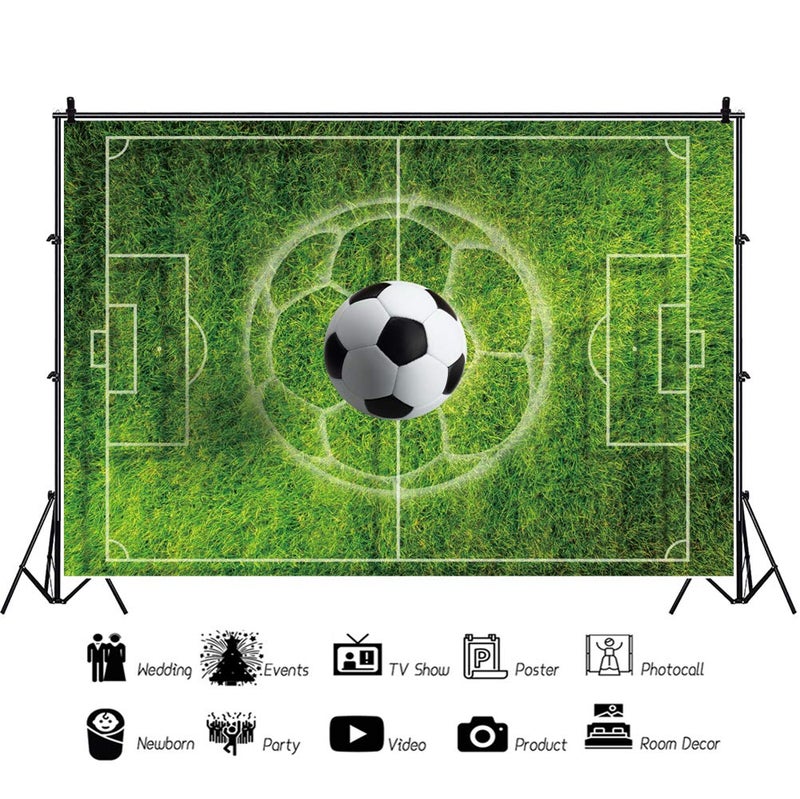 Dorcev Football Green Grass Field Photography Backdrop Sports Game Party Background Football Court Stadium Boys Children Adult Photo Studio Props - Image 2